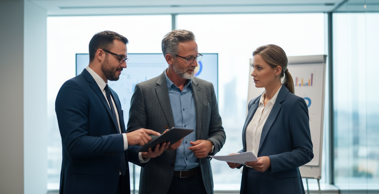 Führungskräfte bei einer Besprechung